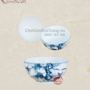 Bát đựng mắm vẽ hoa văn Tùng Hạc