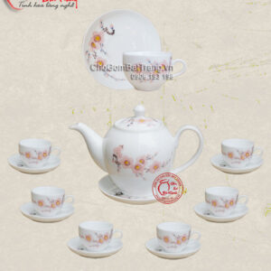 Bộ ấm chén Minh Long vẽ hoa đào