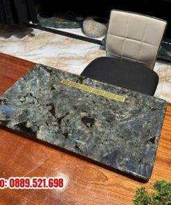 khay trà đá nguyên khối xà cừ 40x20