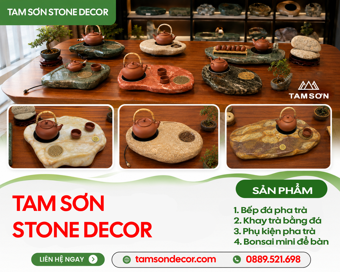 Bếp đá pha trà tam sơn