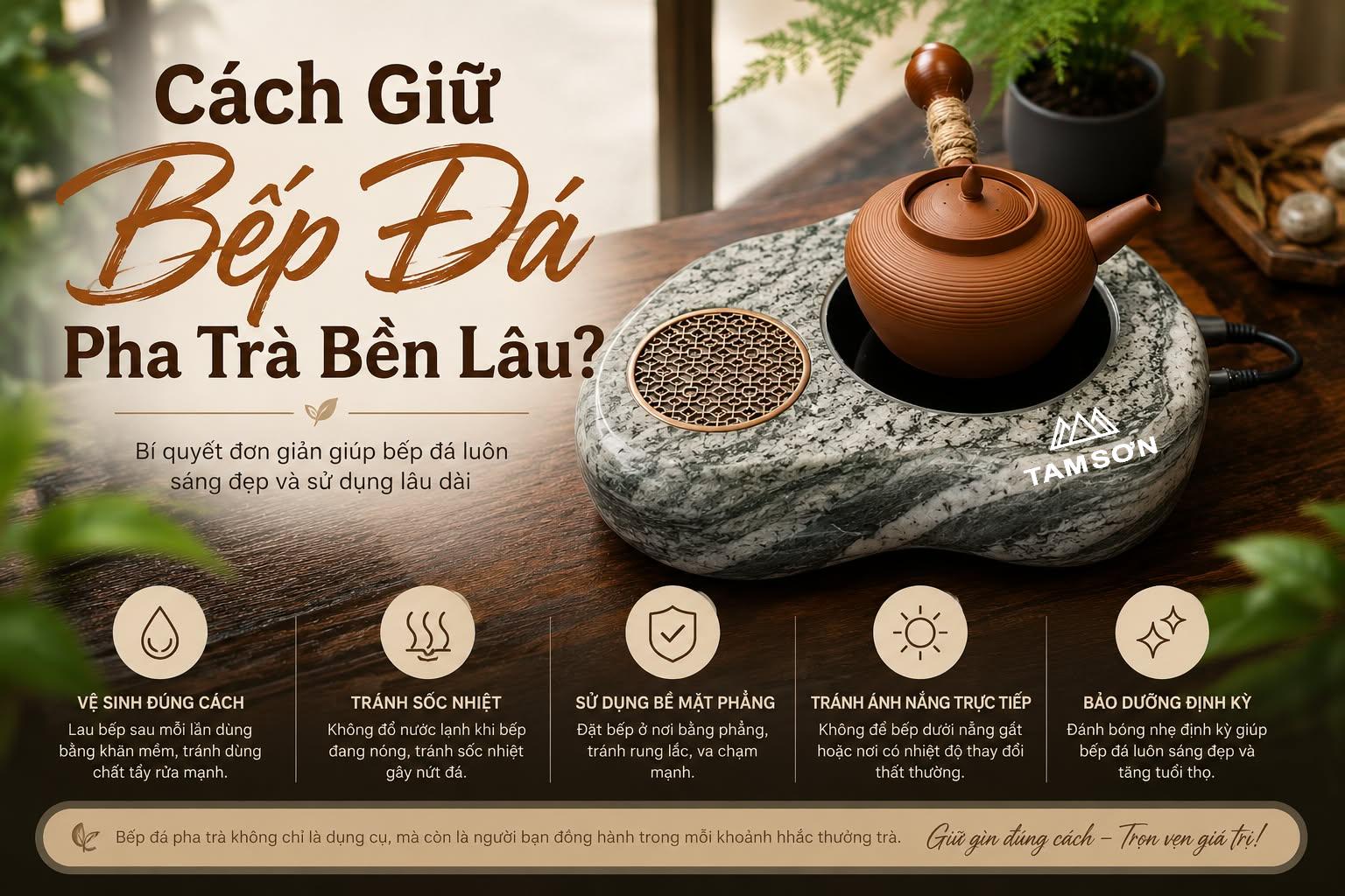 Cách Giữ Bếp Đá Pha Trà Bền Lâu?