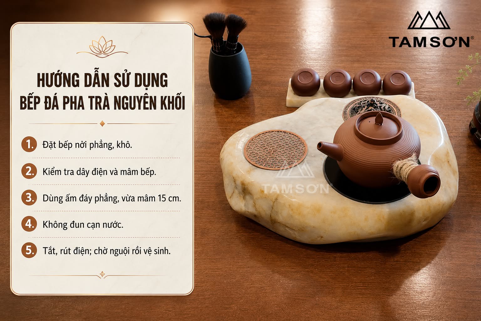 Hướng Dẫn Sử Dụng Bếp Đá Pha Trà Nguyên Khối