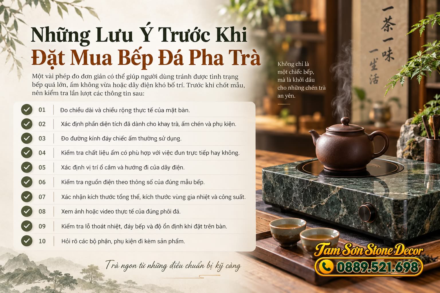 Những Lưu Ý Trước Khi Đặt Mua Bếp Đá Pha Trà