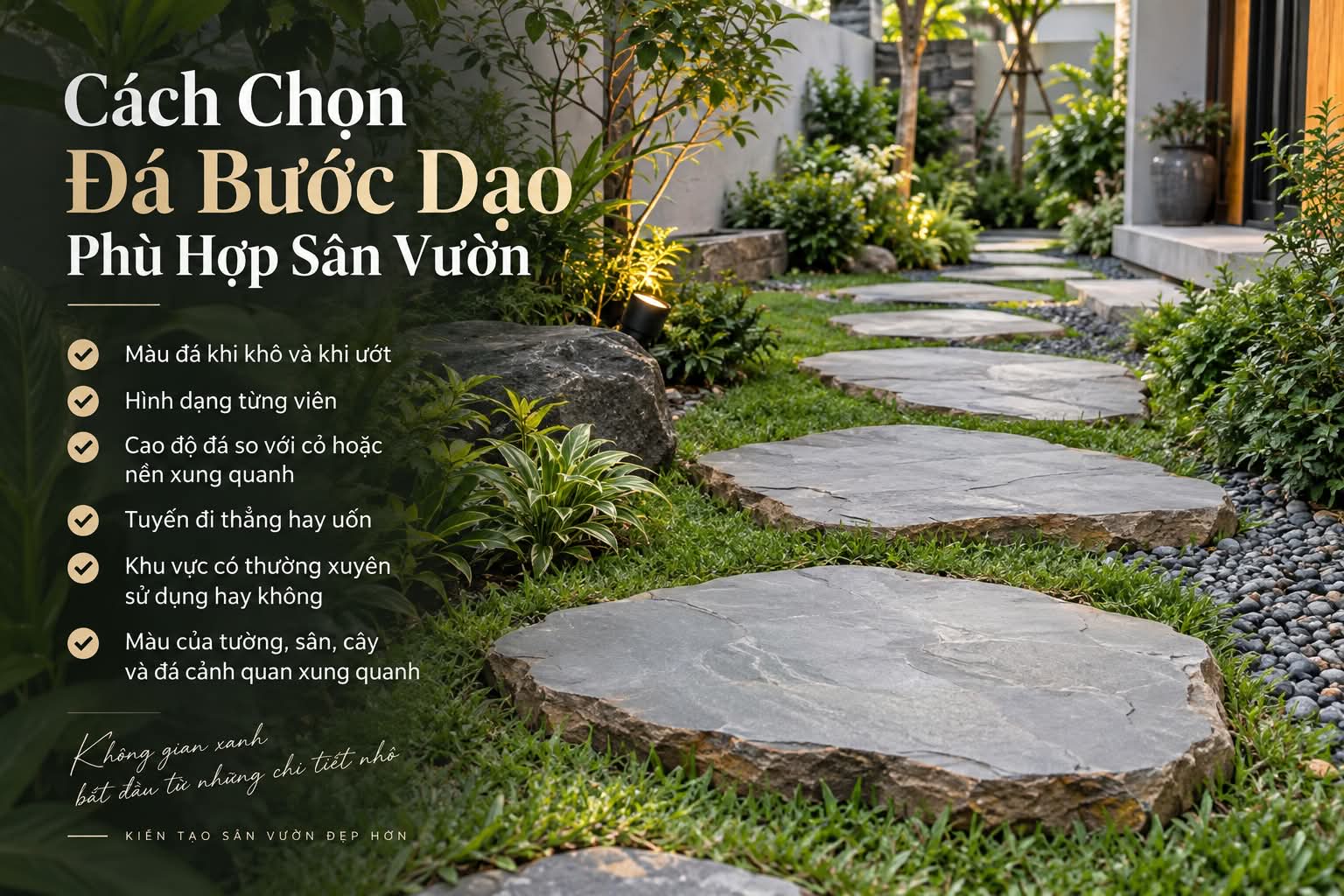 Chọn Mẫu Đá Bước Dạo Sân Vườn Cần Nhìn Những Yếu Tố Nào?