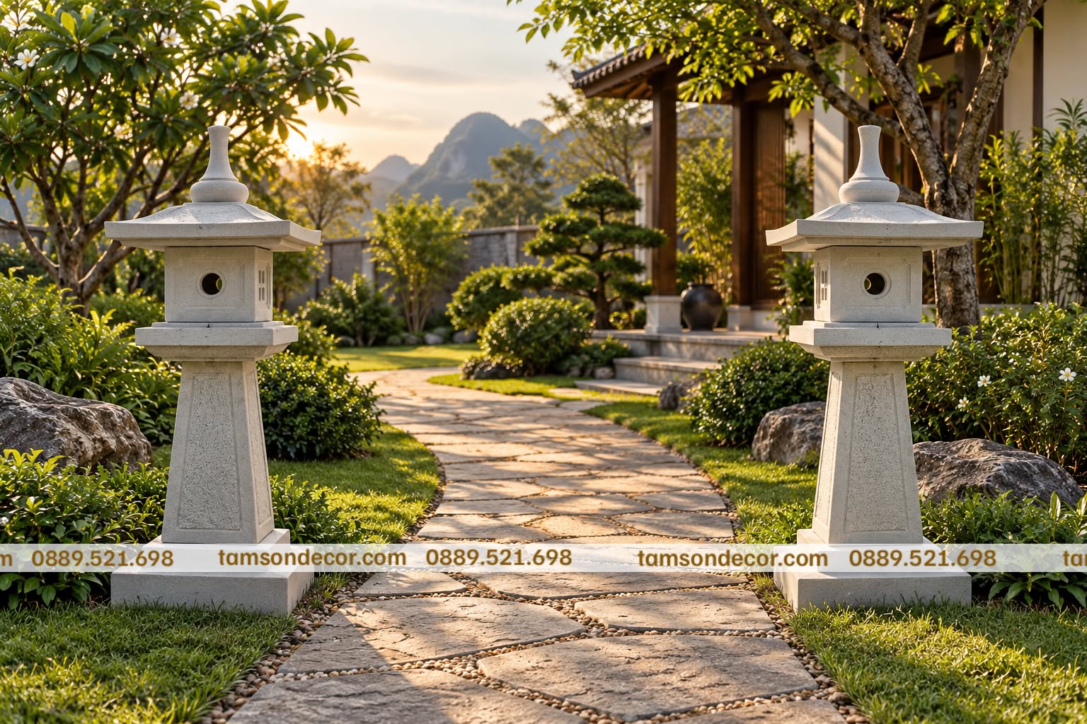 Cách Bố Trí Đèn Đá Ngoài Trời Hài Hòa