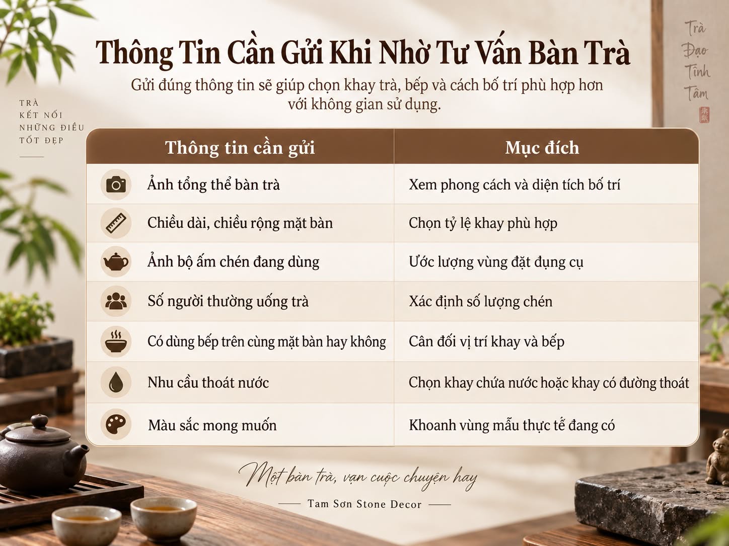 Khay trà bằng đá