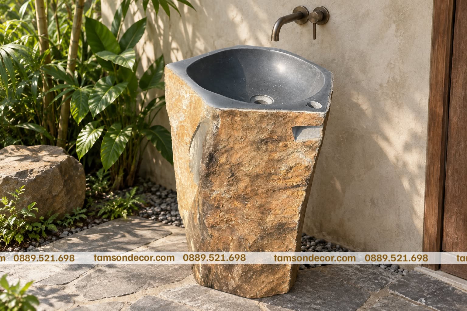 Mẫu lavabo đá đẹp nhìn từ nhiều góc