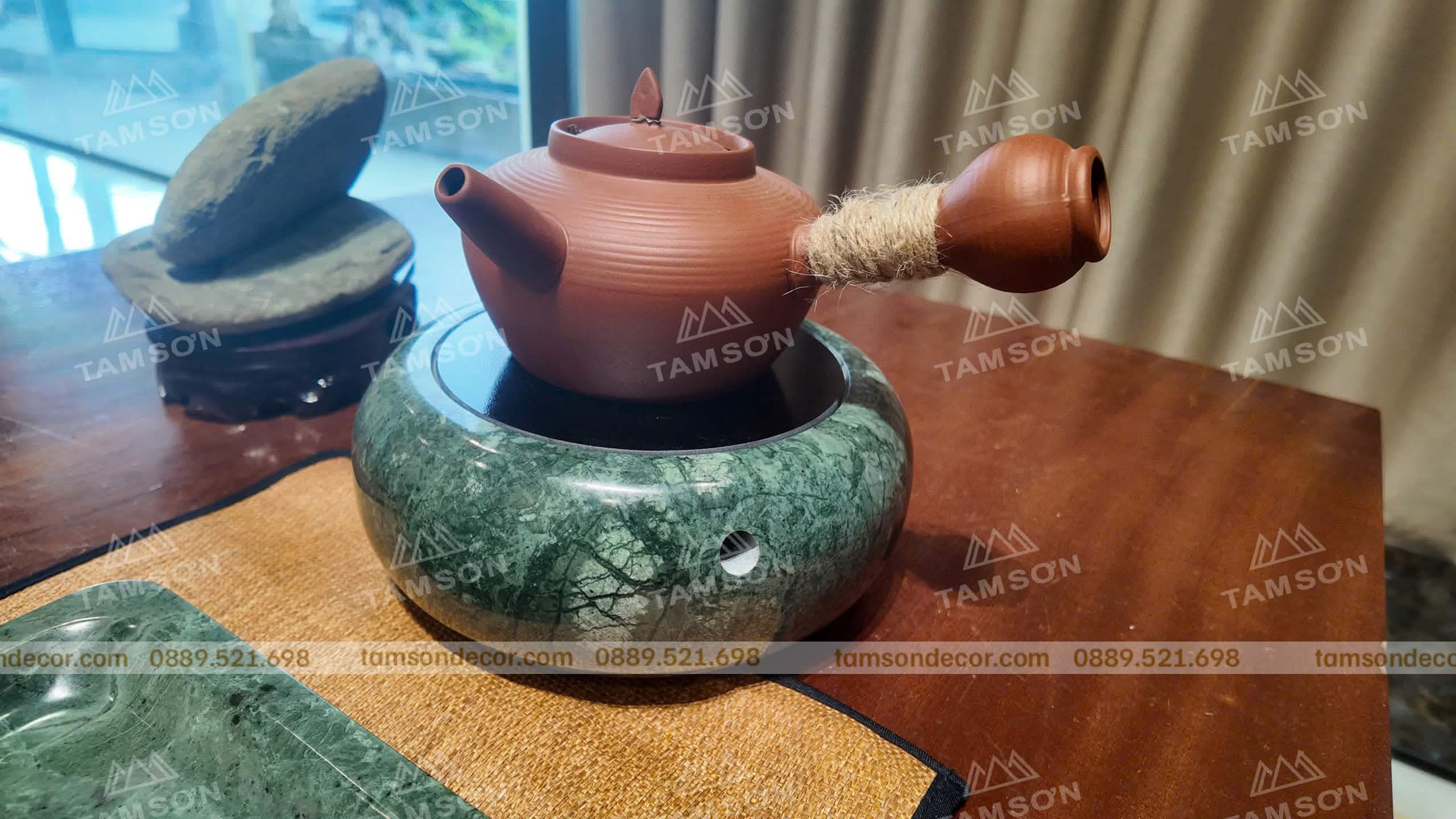 Mẫu bếp trà bằng đá